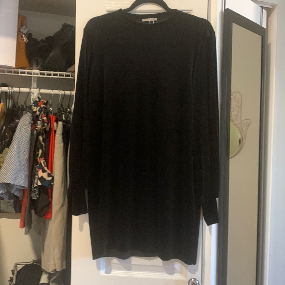Zara Black velvet sweater dress
